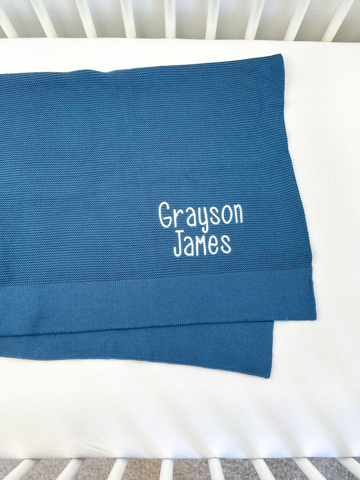 KNIT BLANKET - BLUE