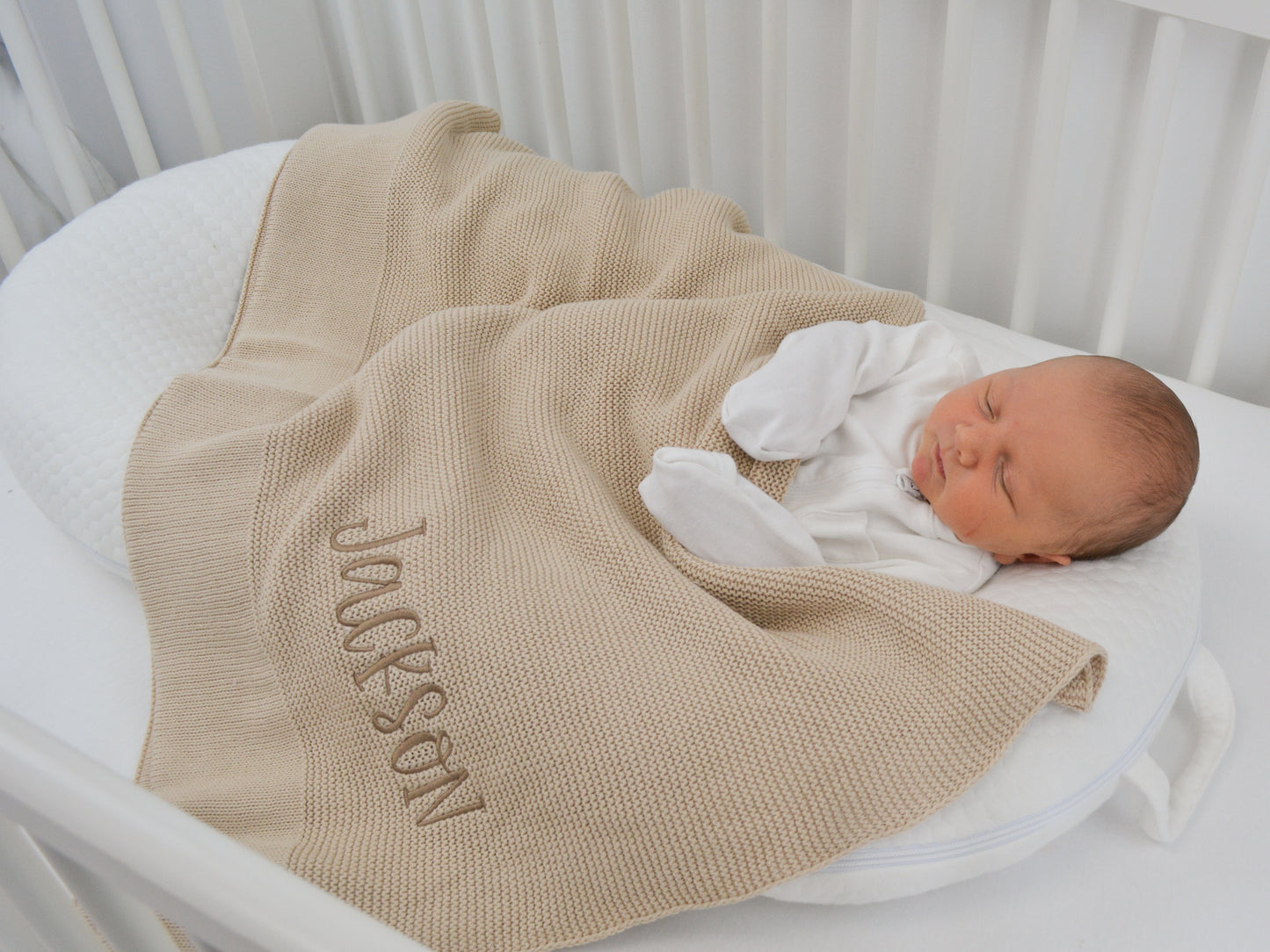 KNIT BLANKET - TAN