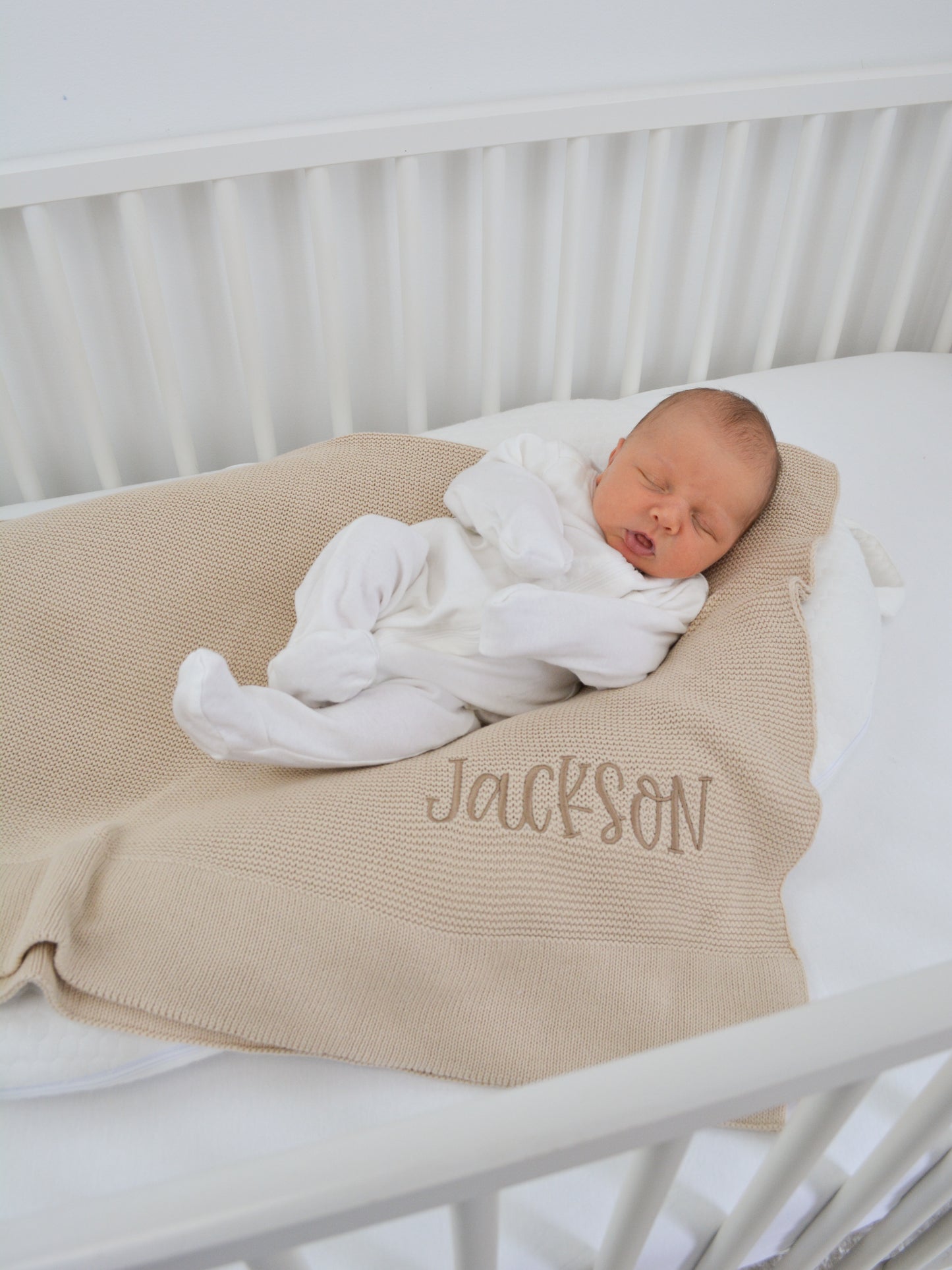 KNIT BLANKET - TAN