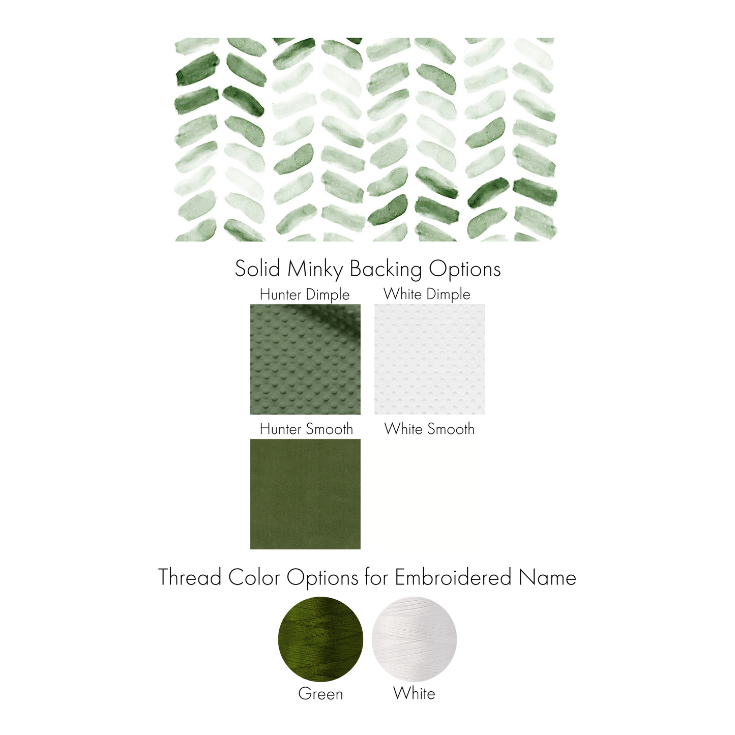 GREEN HERRINGBONE CHILD BLANKET
