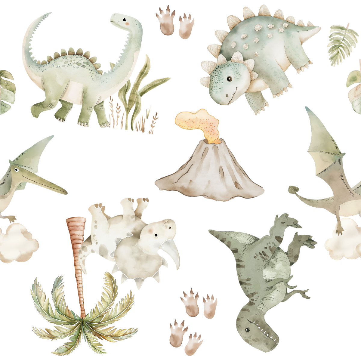 green dinosaur pattern