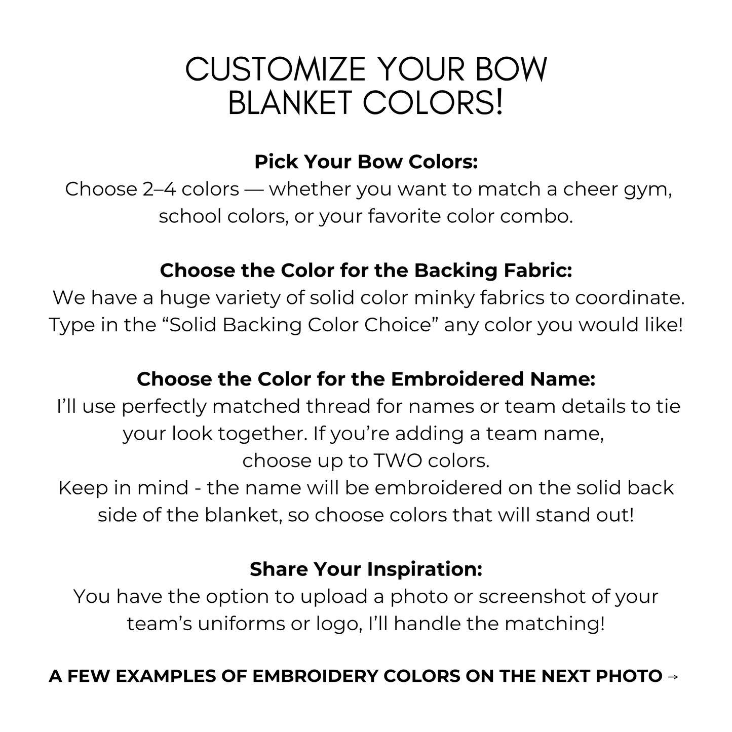 Custom Personalized Bow Blanket - Any Color Combo!