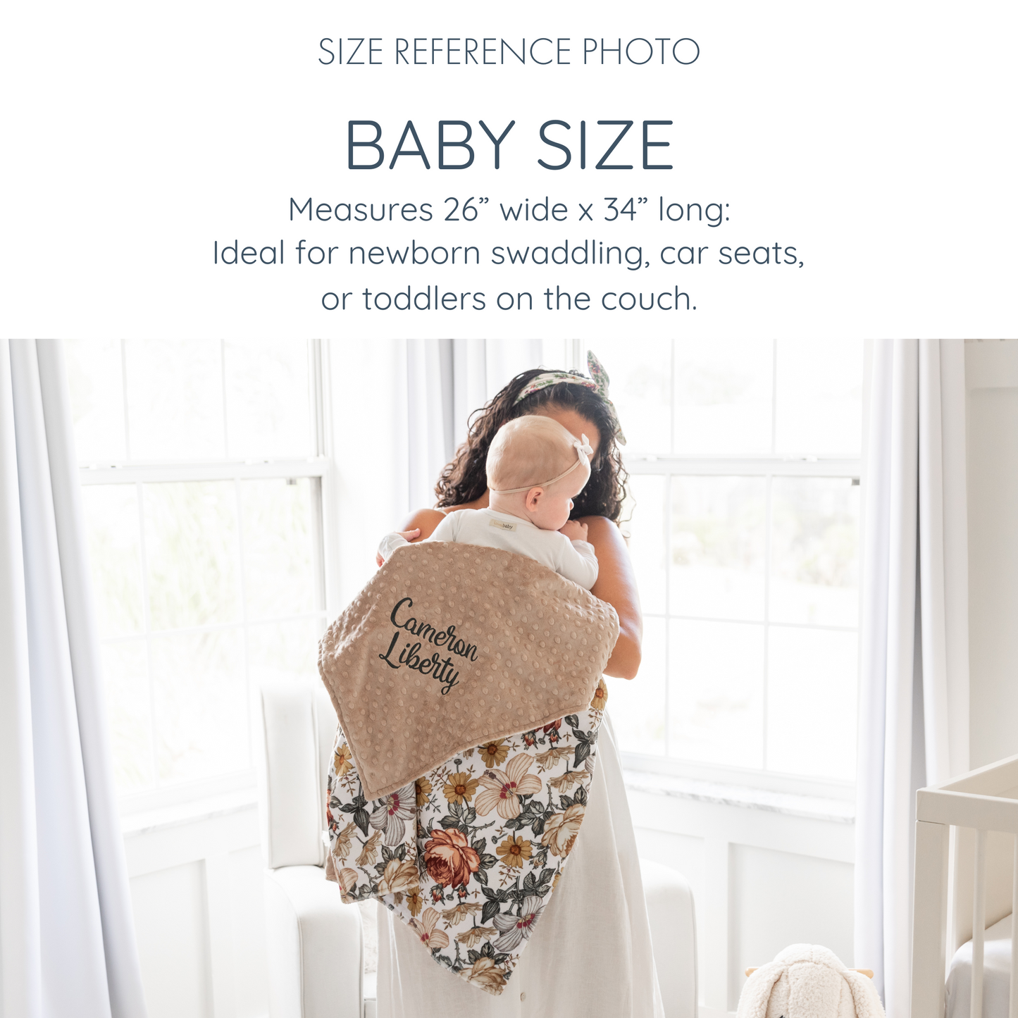 GREEN HERRINGBONE BABY BLANKET