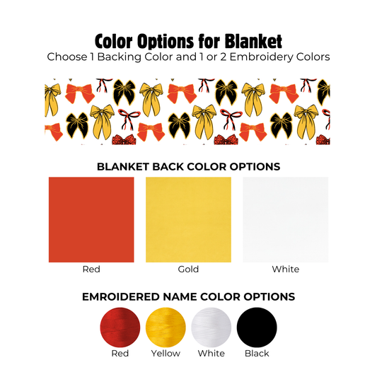 Red Black and Gold Bow Blanket