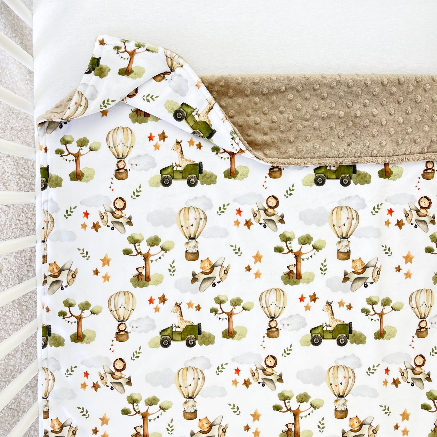 SAFARI IN THE AIR BABY BLANKET