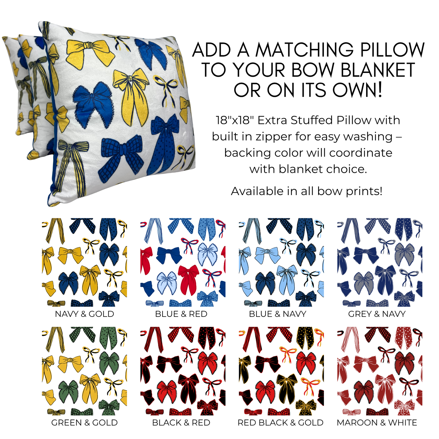 Decorative Pillow with Bow Pattern