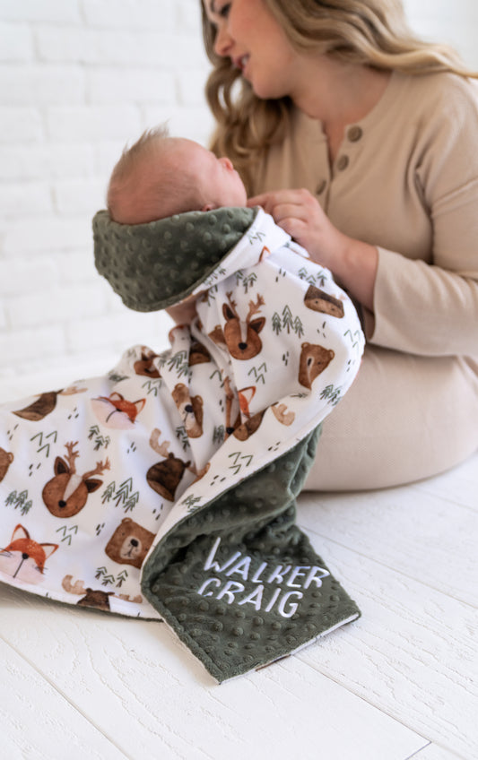 WOODLAND FRIENDS BABY BLANKET