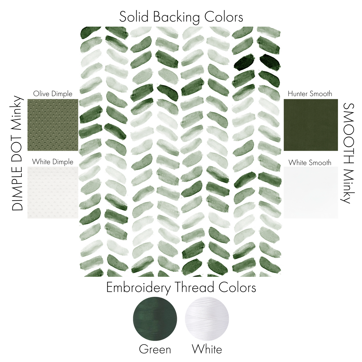 GREEN HERRINGBONE BABY BLANKET