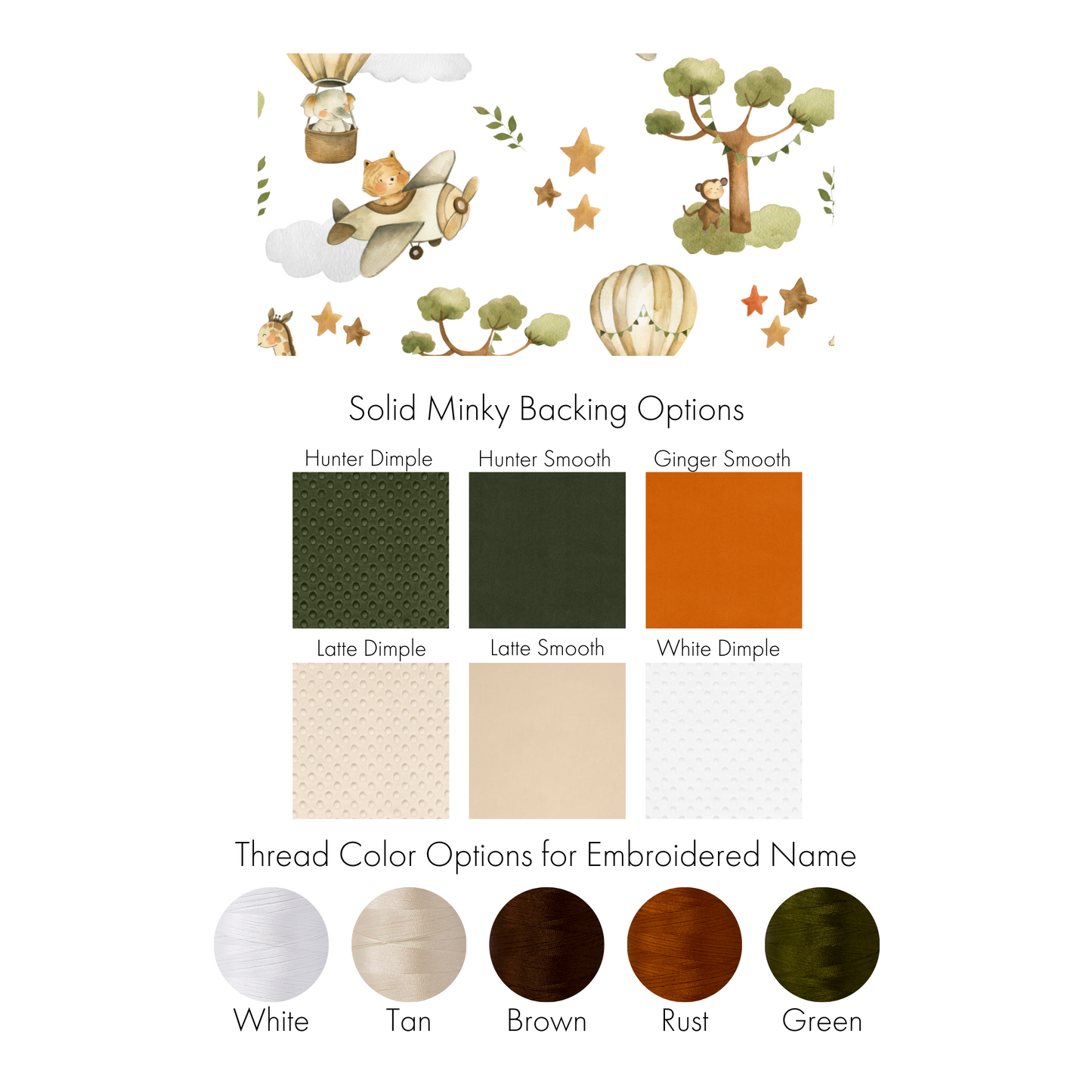 SAFARI IN THE AIR BABY BLANKET